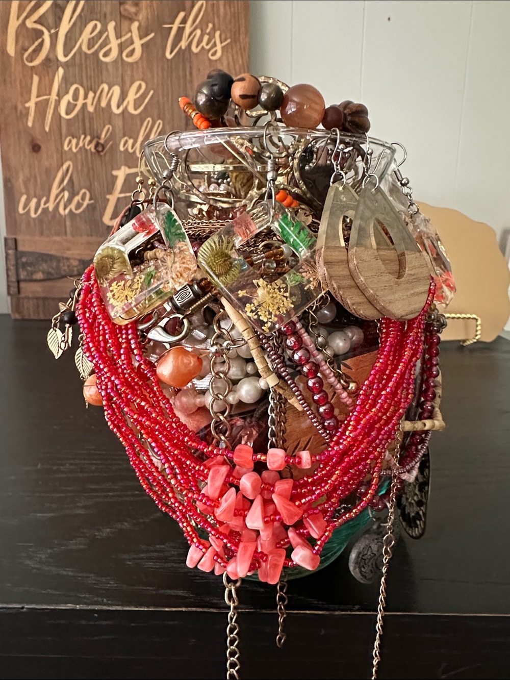Mystery Jewelry Jar Earth-tone shades and Boho inspired